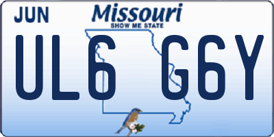 MO license plate UL6G6Y