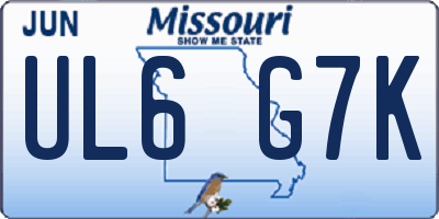 MO license plate UL6G7K