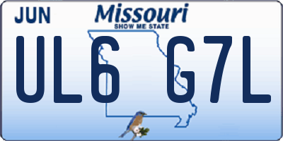 MO license plate UL6G7L