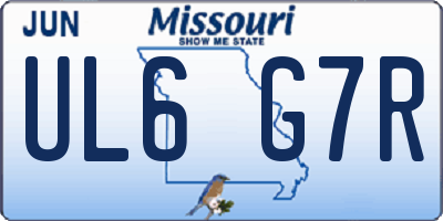 MO license plate UL6G7R