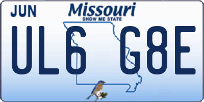 MO license plate UL6G8E