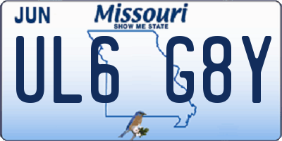 MO license plate UL6G8Y
