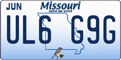MO license plate UL6G9G