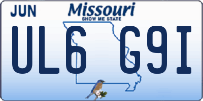 MO license plate UL6G9I