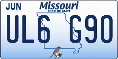MO license plate UL6G9O