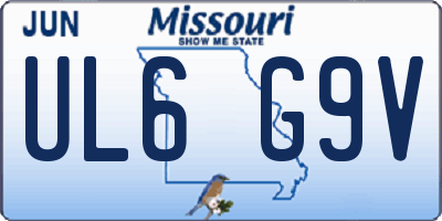 MO license plate UL6G9V