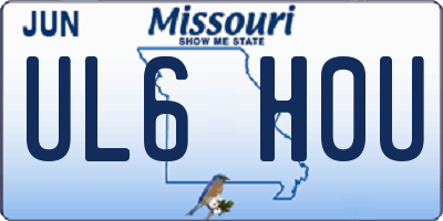 MO license plate UL6H0U