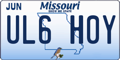 MO license plate UL6H0Y