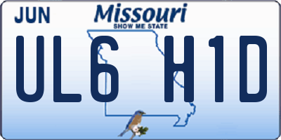 MO license plate UL6H1D