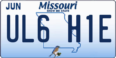 MO license plate UL6H1E
