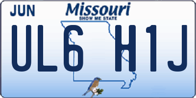MO license plate UL6H1J