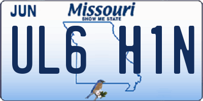 MO license plate UL6H1N