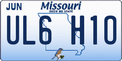 MO license plate UL6H1O