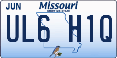 MO license plate UL6H1Q