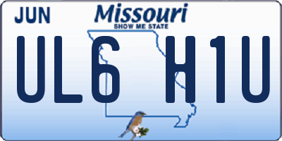 MO license plate UL6H1U