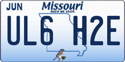 MO license plate UL6H2E