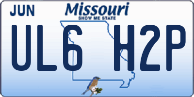 MO license plate UL6H2P