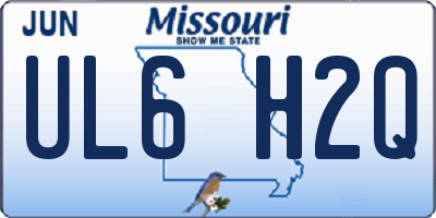 MO license plate UL6H2Q