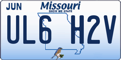 MO license plate UL6H2V