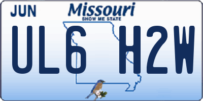 MO license plate UL6H2W