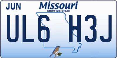 MO license plate UL6H3J