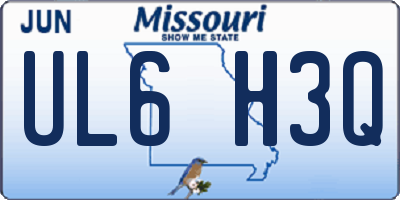 MO license plate UL6H3Q