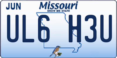 MO license plate UL6H3U