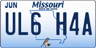 MO license plate UL6H4A
