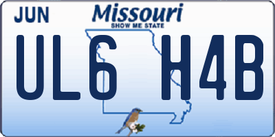 MO license plate UL6H4B