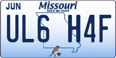 MO license plate UL6H4F