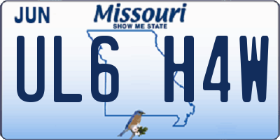 MO license plate UL6H4W