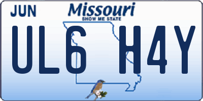 MO license plate UL6H4Y