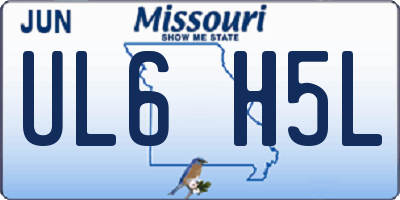MO license plate UL6H5L