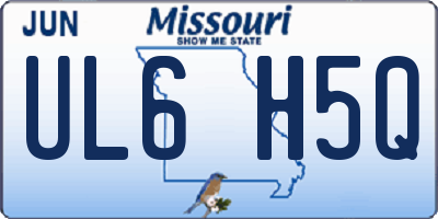 MO license plate UL6H5Q