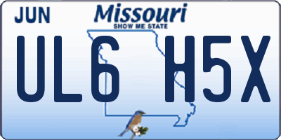 MO license plate UL6H5X