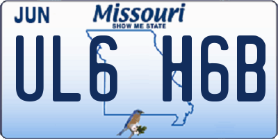 MO license plate UL6H6B