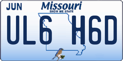 MO license plate UL6H6D