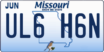 MO license plate UL6H6N