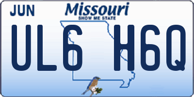 MO license plate UL6H6Q