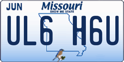 MO license plate UL6H6U