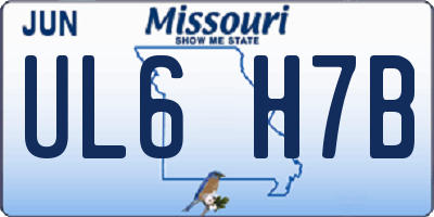 MO license plate UL6H7B