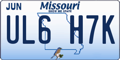 MO license plate UL6H7K