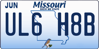 MO license plate UL6H8B