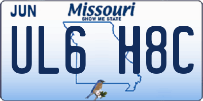 MO license plate UL6H8C