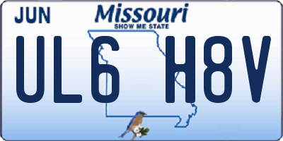 MO license plate UL6H8V