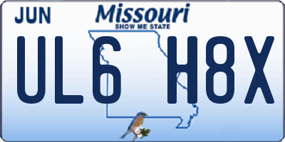 MO license plate UL6H8X