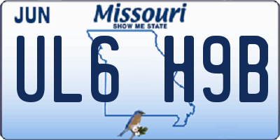 MO license plate UL6H9B