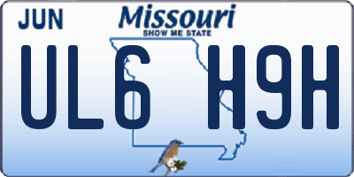 MO license plate UL6H9H