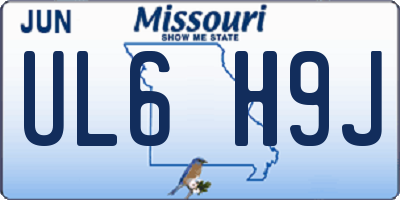 MO license plate UL6H9J
