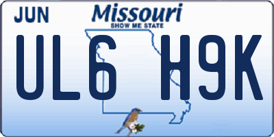 MO license plate UL6H9K